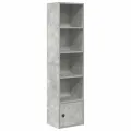 Bibliothèque gris béton 31x24x127 cm bois d'ingénierie