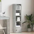 Bibliothèque gris béton 31x24x127 cm bois d'ingénierie