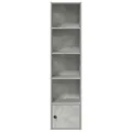 Bibliothèque gris béton 31x24x127 cm bois d'ingénierie