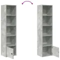 Bibliothèque gris béton 31x24x127 cm bois d'ingénierie