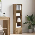 Bibliothèque chêne artisanal 31x24x127 cm bois d'ingénierie