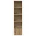 Bibliothèque chêne artisanal 31x24x127 cm bois d'ingénierie