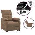 Fauteuil inclinable électrique Marron Tissu