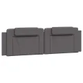 Lit avec matelas gris 180x200 cm similicuir