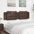 Coussin de tête de lit marron 180 cm similicuir