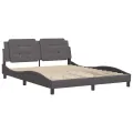 Cadre de lit sans matelas gris 160x200 cm similicuir