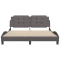 Cadre de lit sans matelas gris 160x200 cm similicuir