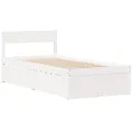 Cadre de lit sans matelas blanc 100x200 cm bois de pin massif