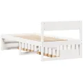 Cadre de lit sans matelas blanc 100x200 cm bois de pin massif