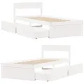 Cadre de lit sans matelas blanc 100x200 cm bois de pin massif