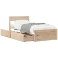Cadre de lit sans matelas 90x200 cm bois de pin massif