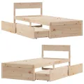 Cadre de lit sans matelas 90x200 cm bois de pin massif