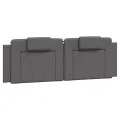 Coussin de tête de lit gris 160 cm similicuir