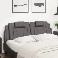 Coussin de tête de lit gris 160 cm similicuir