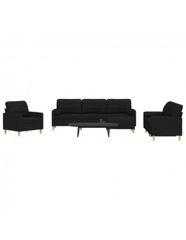 Ensemble de canapés 4 pcs repose-pied et coussins décoratifs