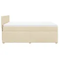 cadre de lit avec matelas Crème 140x190 cm Tissu