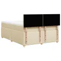 cadre de lit avec matelas Crème 140x190 cm Tissu