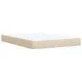 cadre de lit avec matelas Crème 140x190 cm Tissu