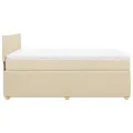 cadre de lit avec matelas Crème 140x190 cm Tissu
