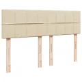 cadre de lit avec matelas Crème 140x190 cm Tissu