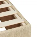 cadre de lit avec matelas Crème 140x190 cm Tissu
