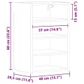 Armoire suspendue sonoma gris 40x29,5x60 cm bois d'ingénierie