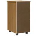 Armoire roulante avec tiroirs MOSS bois de pin marron miel
