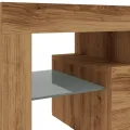 Meuble TV avec lumières LED chêne artisanal bois d'ingénierie