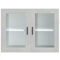 Armoire murale de cuisine avec porte en verre Porto gris béton