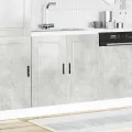 Meuble bas pour évier Porto gris béton bois ingénierie