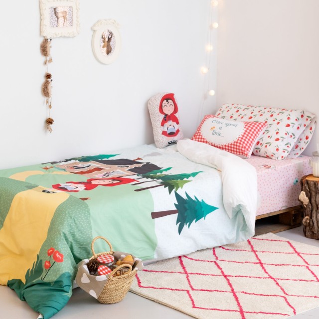 Dekbedovertrek set HappyFriday Mr Fox Red riding hood Multicolour Bed