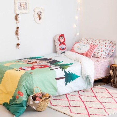 Parure de couette HappyFriday Mr Fox Red riding hood Multicouleur Lit