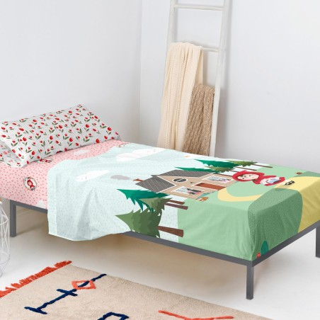 Juego de Sábanas HappyFriday Mr Fox Red Riding Hood Multicolor Cama d
