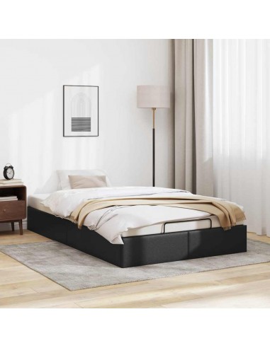 Cadre de lit ottoman sans matelas noir 120x200 cm similicuir