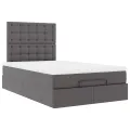  Cadre de lit ottoman avec matelas gris 120x200 cm similicuir