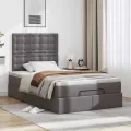  Cadre de lit ottoman avec matelas gris 120x200 cm similicuir