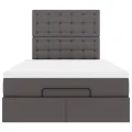  Cadre de lit ottoman avec matelas gris 120x200 cm similicuir