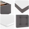  Cadre de lit ottoman avec matelas gris 120x200 cm similicuir