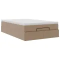  Cadre de lit ottoman et matelas cappuccino 120x200cm similicuir