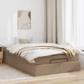  Cadre de lit ottoman et matelas cappuccino 120x200cm similicuir