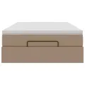  Cadre de lit ottoman et matelas cappuccino 120x200cm similicuir