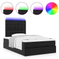  Cadre de lit ottoman avec matelas noir 120x200 cm similicuir