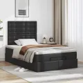  Cadre de lit ottoman avec matelas noir 120x200 cm similicuir