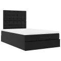  Cadre de lit ottoman avec matelas noir 120x200 cm similicuir