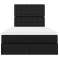  Cadre de lit ottoman avec matelas noir 120x200 cm similicuir