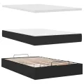  Cadre de lit ottoman avec matelas noir 120x200 cm similicuir