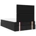  Cadre de lit ottoman avec matelas noir 120x200 cm similicuir