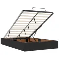  Cadre de lit ottoman avec matelas noir 120x200 cm similicuir