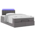  Cadre de lit ottoman avec matelas gris 120x200 cm similicuir