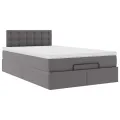  Cadre de lit ottoman avec matelas gris 120x200 cm similicuir